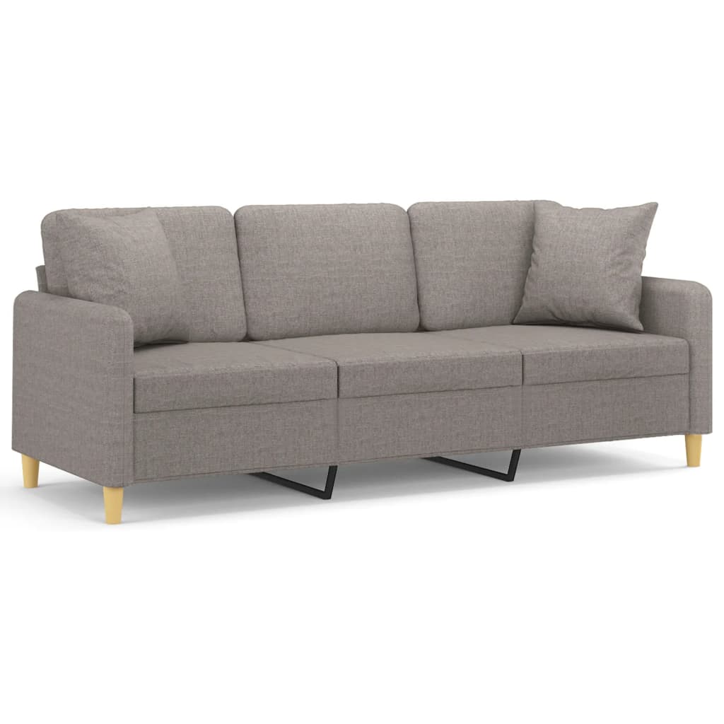 2-Sitzer-Sofa mit Zierkissen Braun 120 cm Stoff