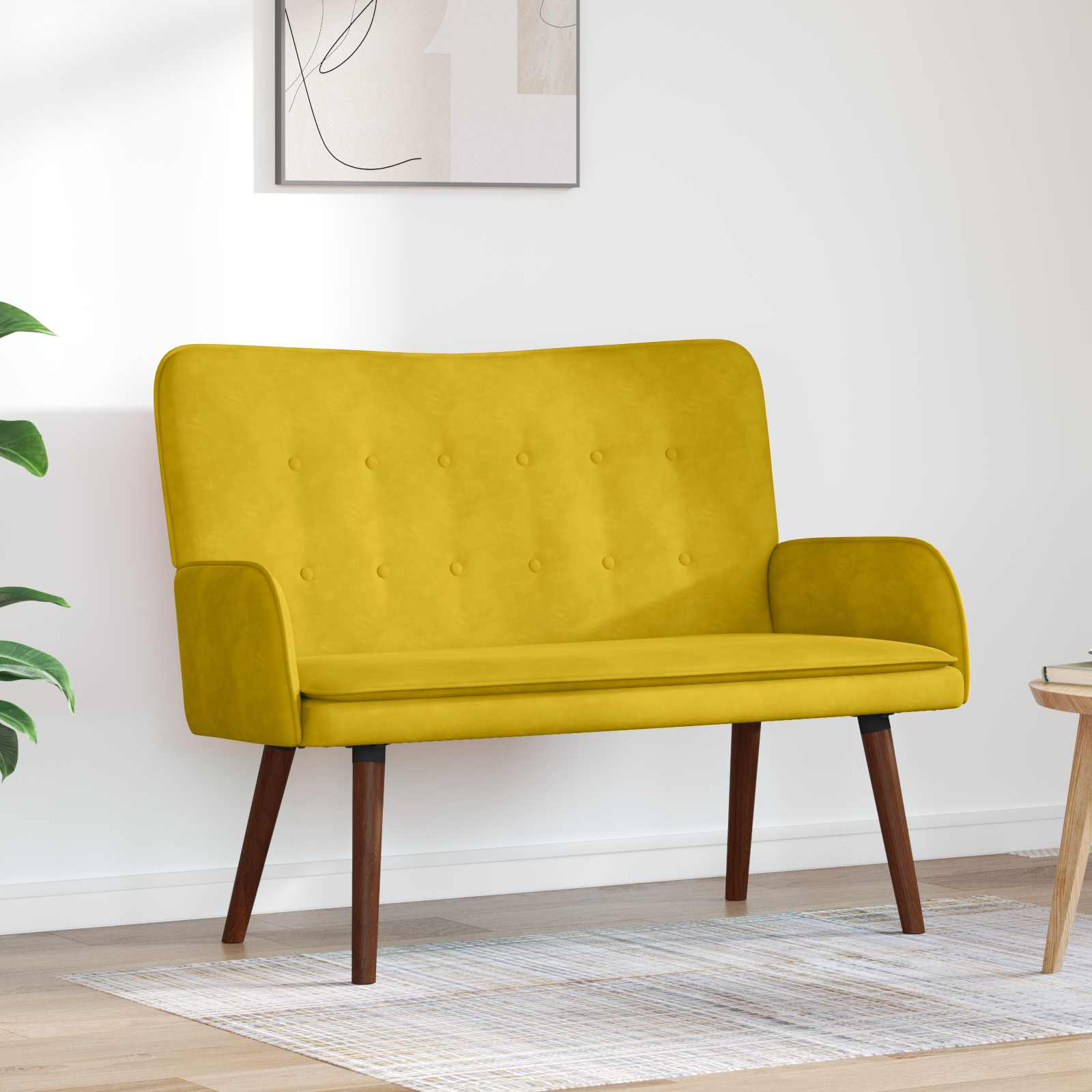 2-Sitzer Sofa Hellgrau 115 x 61 x 87 cm Samt (V)