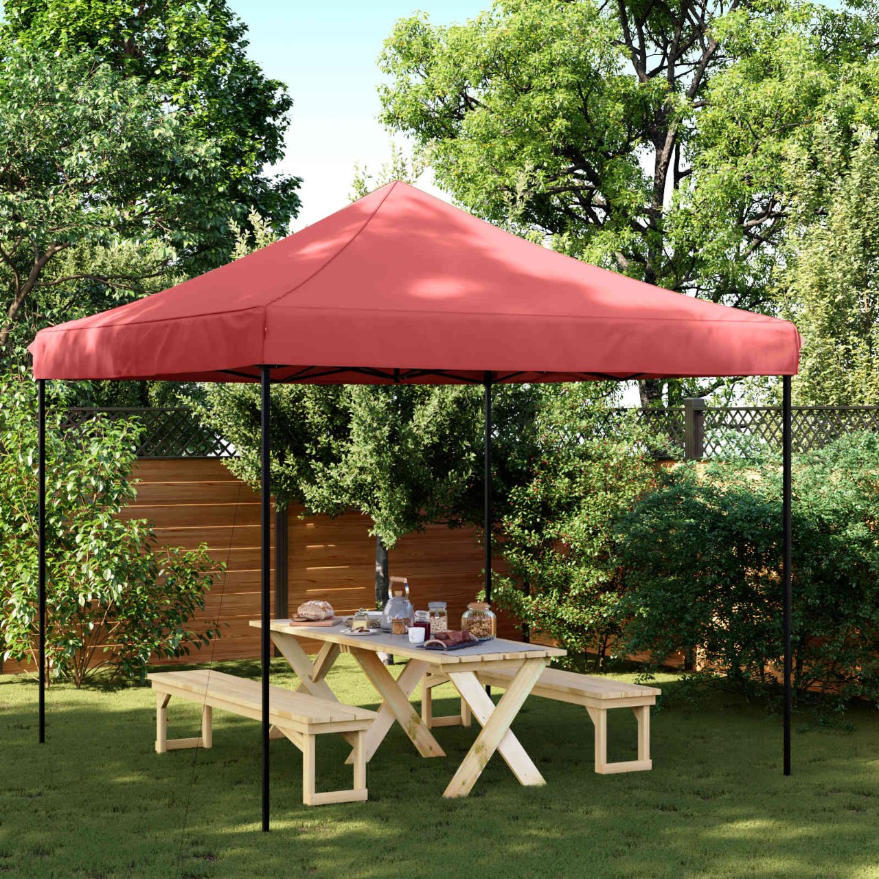 Partyzelt Faltbar Pop-Up Schwarz 292x292x315 cm