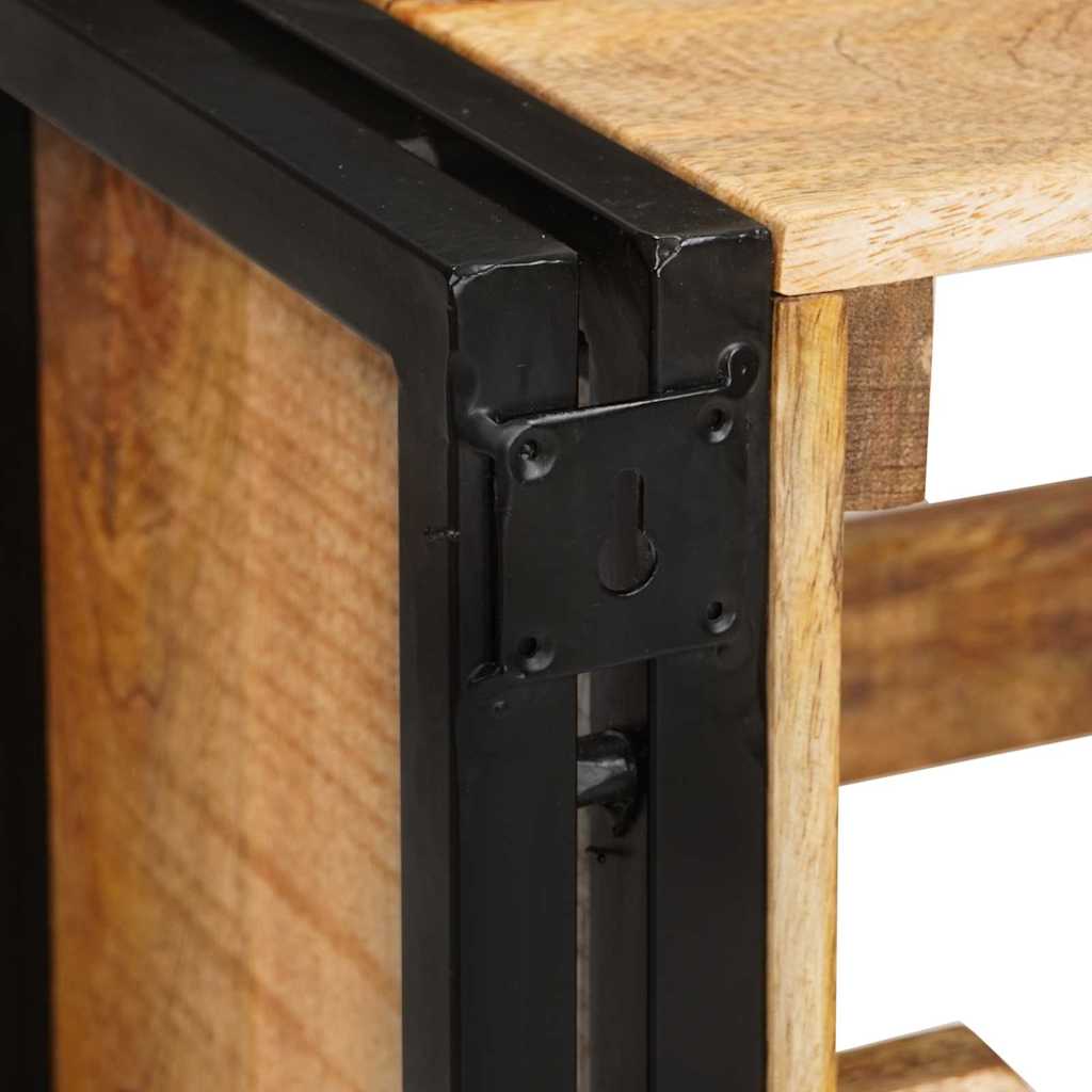 Weinregal Braun 60 x 45 x 33 cm Massives grobes Mangoholz
