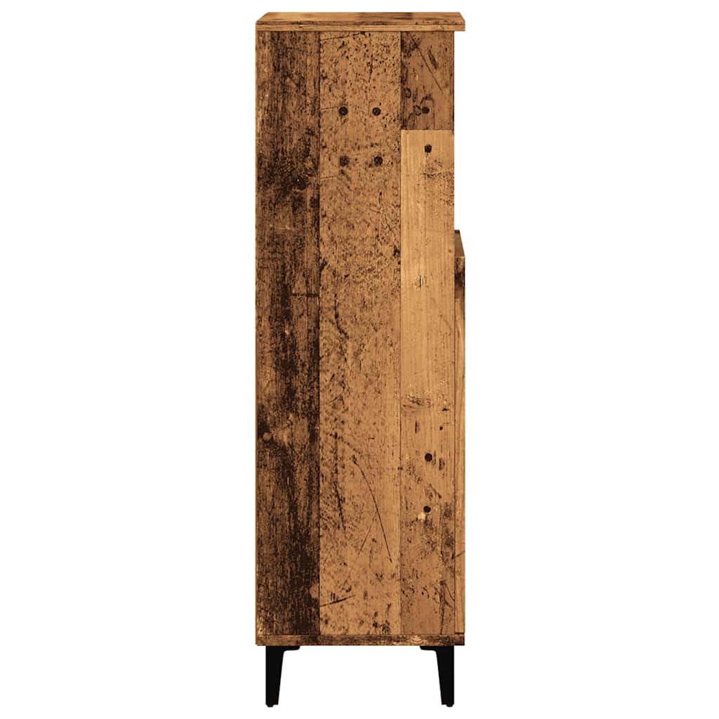 Badschrank Weiß 30x30x100 cm Holzwerkstoff