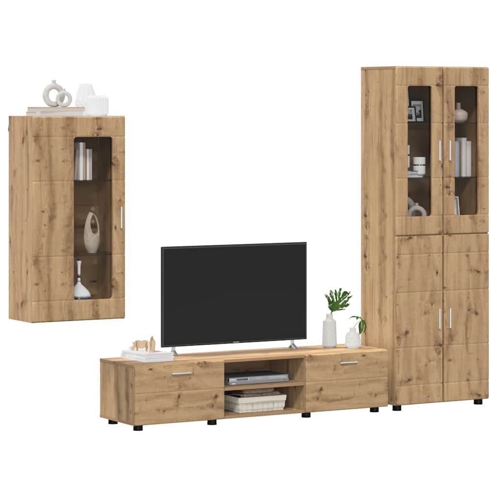 Highboard mit Regal FLORIN Weiß 60 x 35 x 182 cm Holzwerkstoff