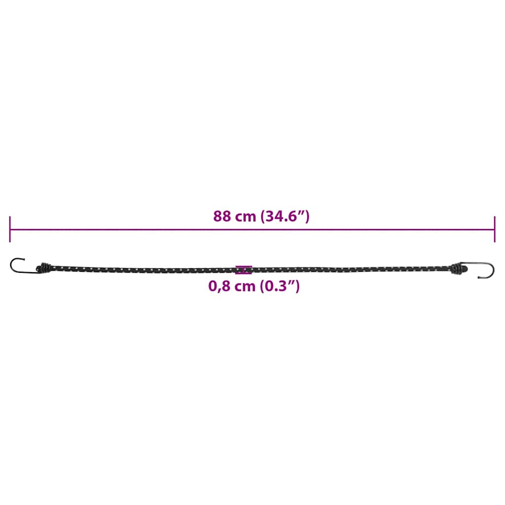 Gummiseile Reflektierend mit Haken 25 Stk. 38 cm