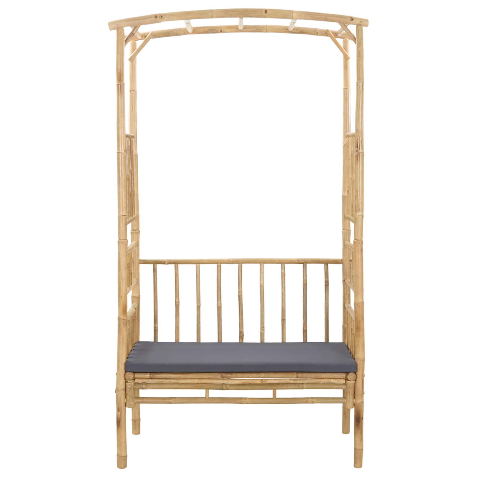 Gartenbogen mit Bank Natur 115 x 50 x 205 cm Bambus