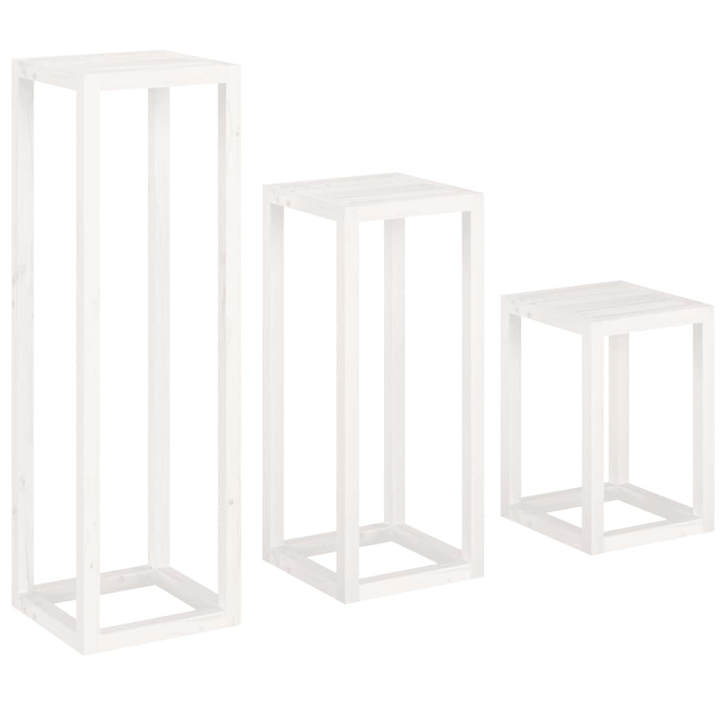 3-tlg. Pflanzenständer-Set Massivholz Kiefer