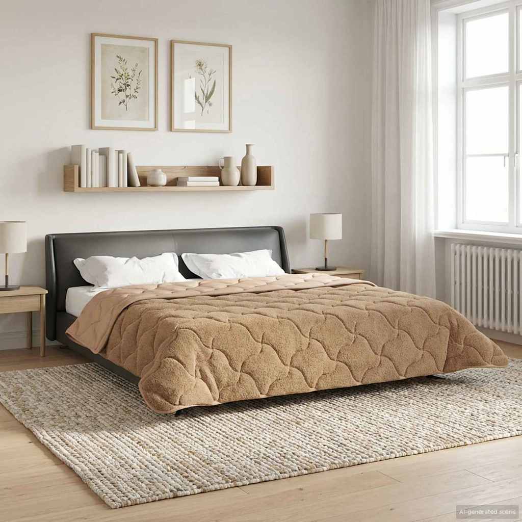Sommerdecke Anthrazit 135 x 200 cm Mikrofaser und Teddy-Fleece