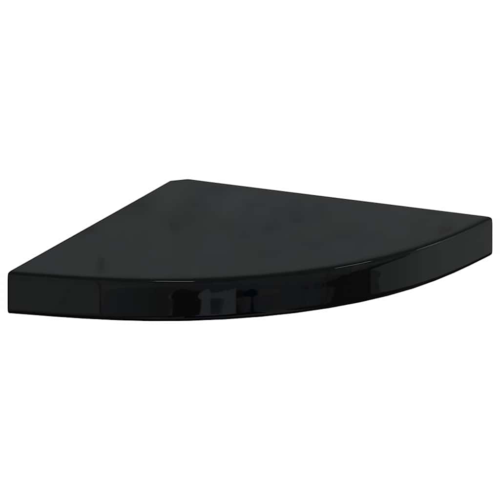 Schwebende Eckregale 2 Stk. Hochglanz-Weiß 25x25x3,8 cm MDF