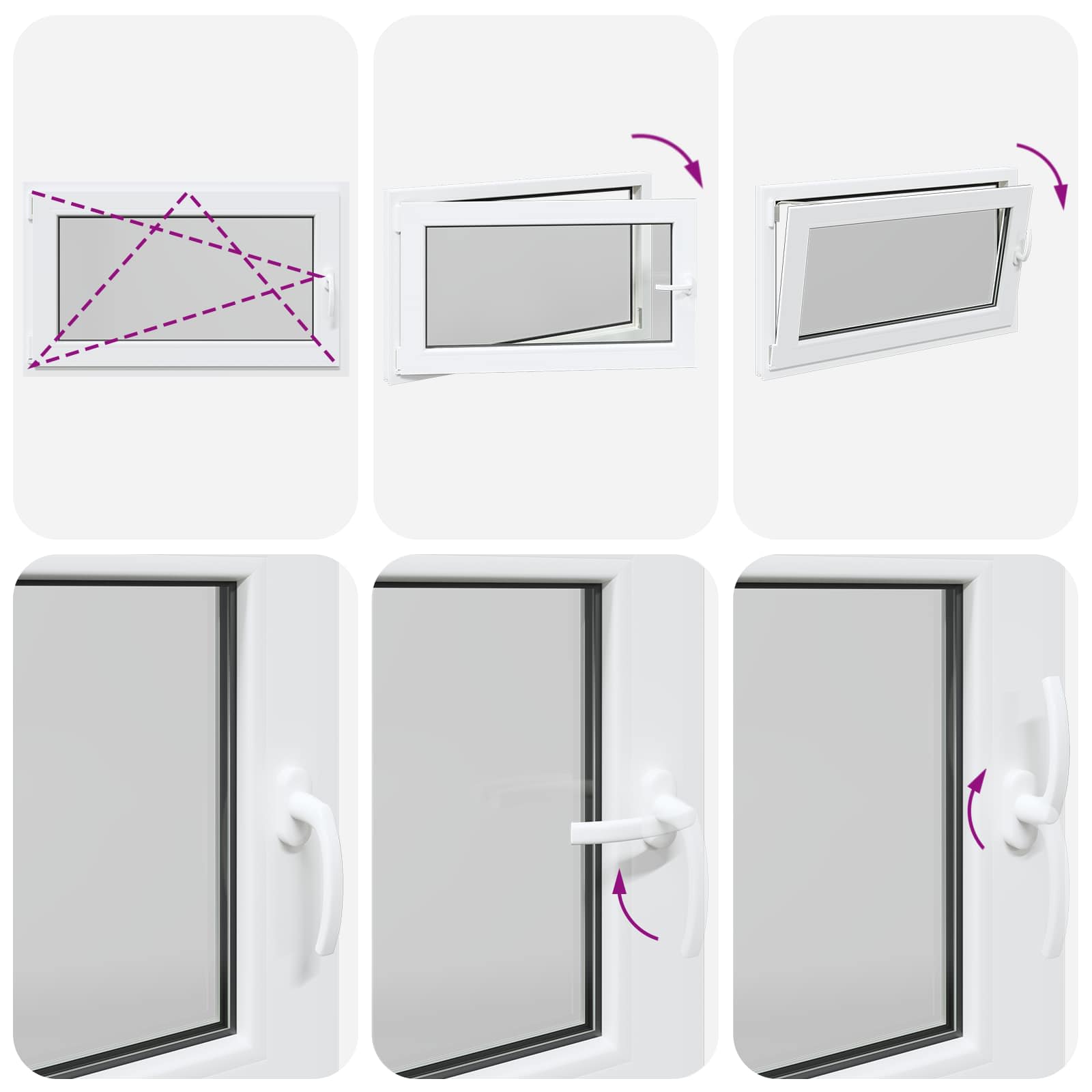 Kellerfenster RISOR 50 x 50 cm PVC und Glas Weiß