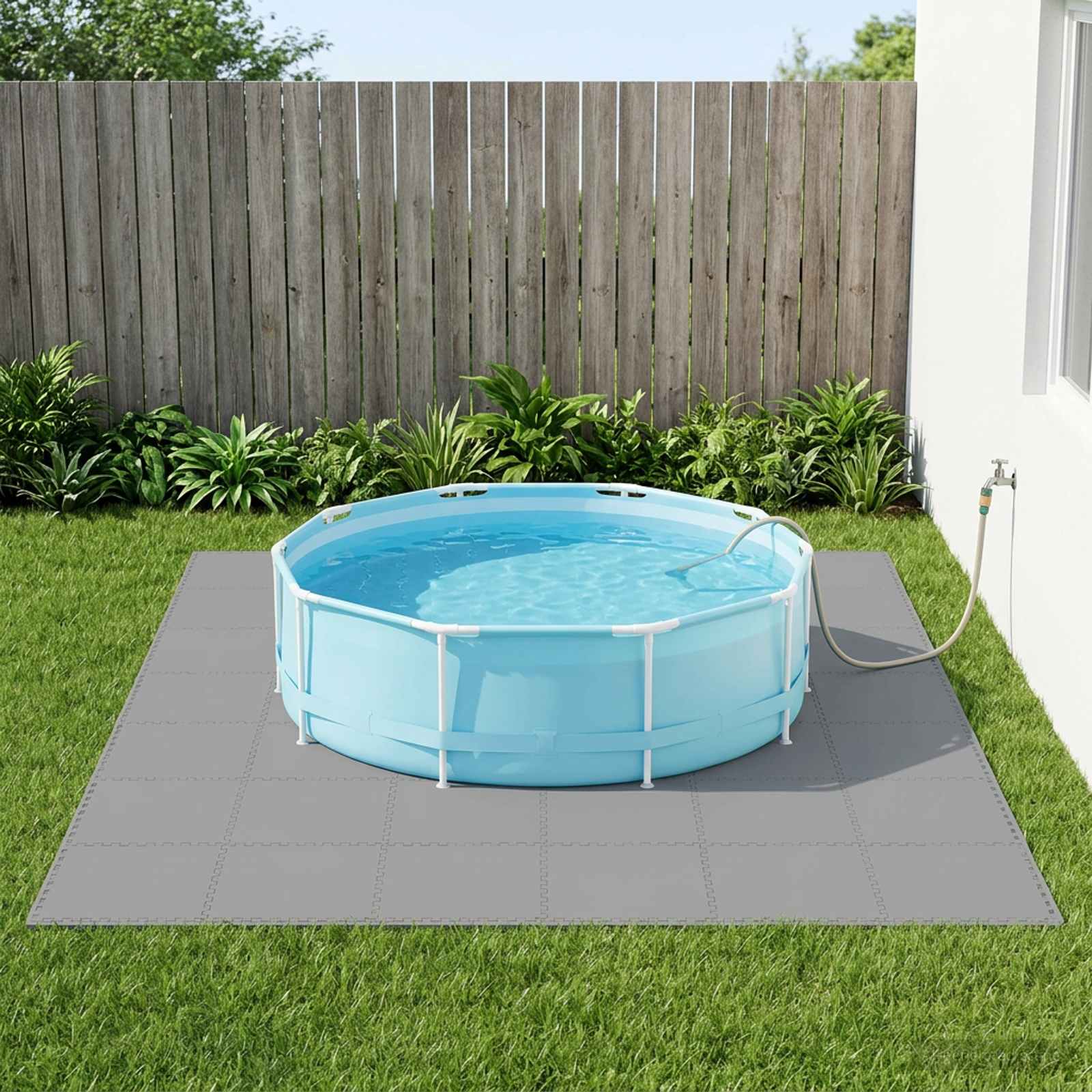 Pool Bodenteppich 6 pcs Schwarz 2,16 ㎡ EVA-Schaum