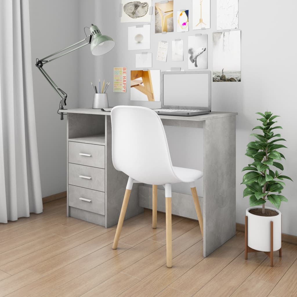 Schreibtisch mit Schubladen Weiß 110x50x76 cm Holzwerkstoff