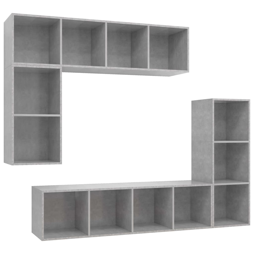 4-tlg. TV-Schrank-Set Weiß Holzwerkstoff