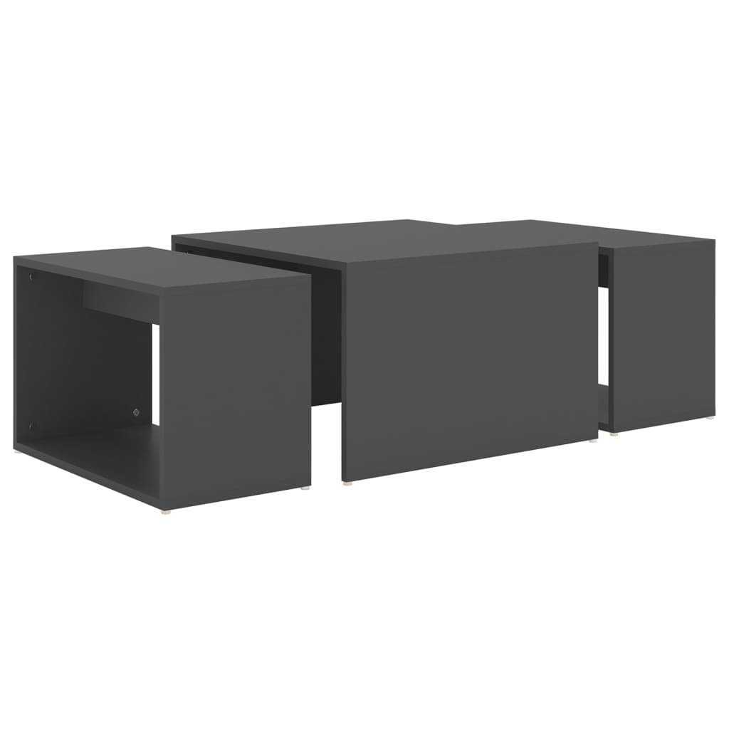 3-tlg. Satztisch-Set Weiß 60x60x38 cm Holzwerkstoff