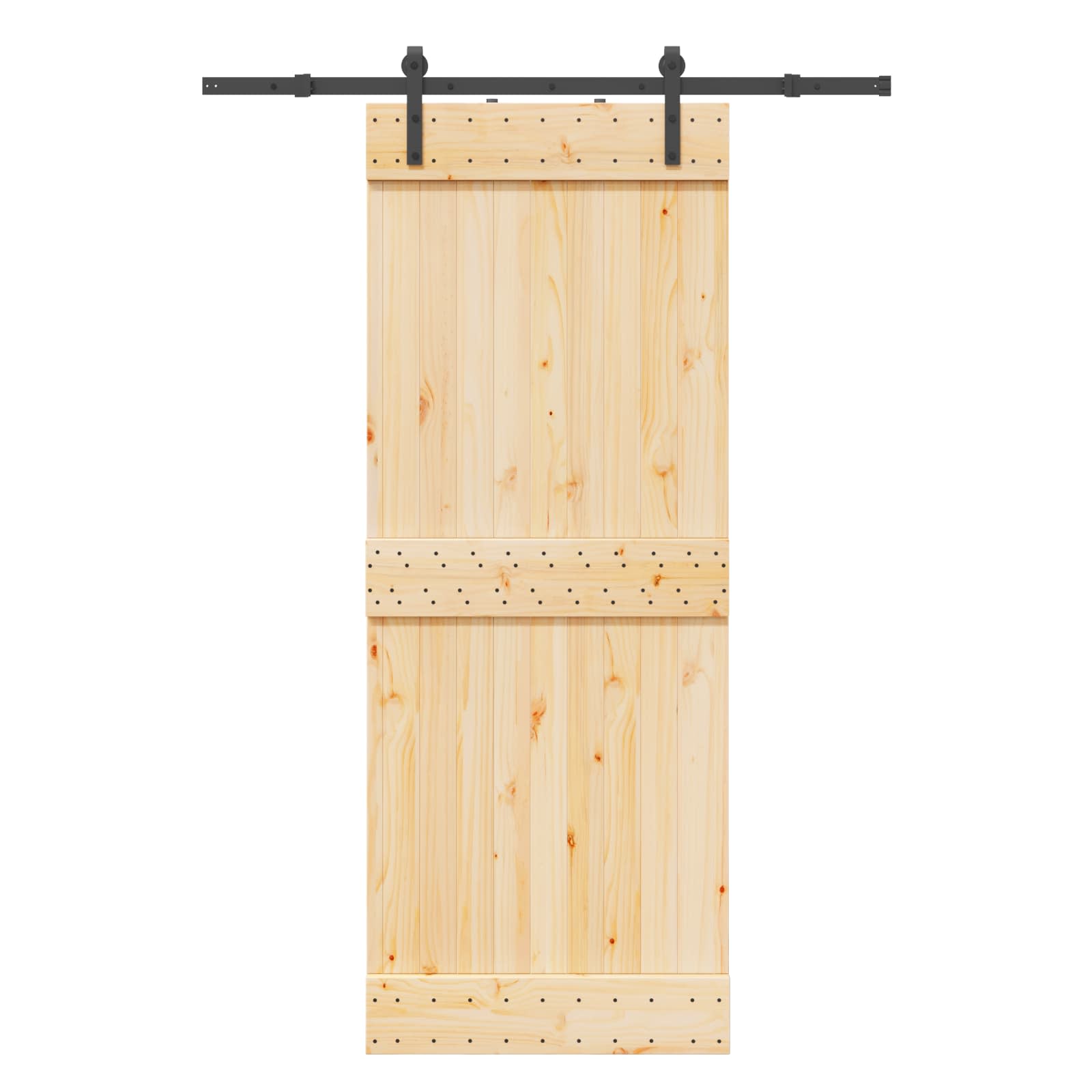 Schiebetür NARVIK Natürlich und Schwarz 70 x 210 cm (152,5 cm)