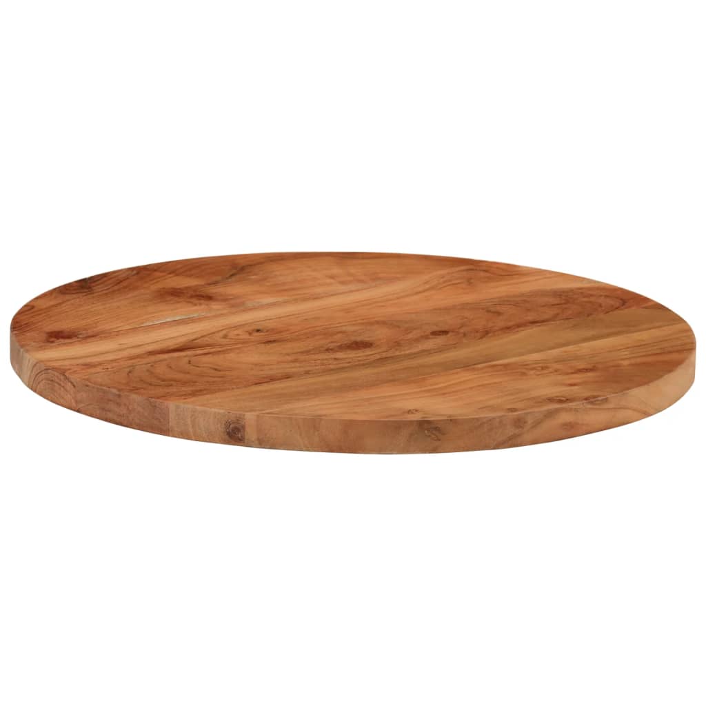 Tischplatte Ø 40x2,5 cm Rund Raues Massives Mangoholz