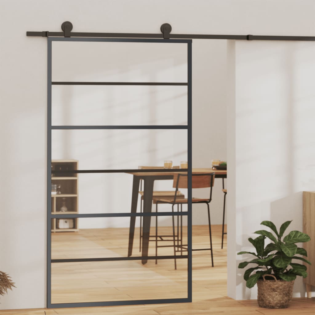 Schiebetür mit Beschlag ESG-Glas & Aluminium 76x205 cm