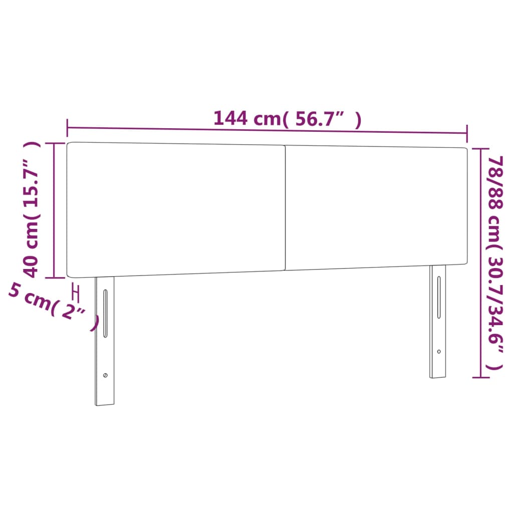 Kopfteil Hellgrau 80x5x118/128 cm Samt