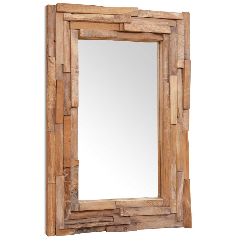 Dekorativer Spiegel Teak 120 x 60 cm Rechteckig