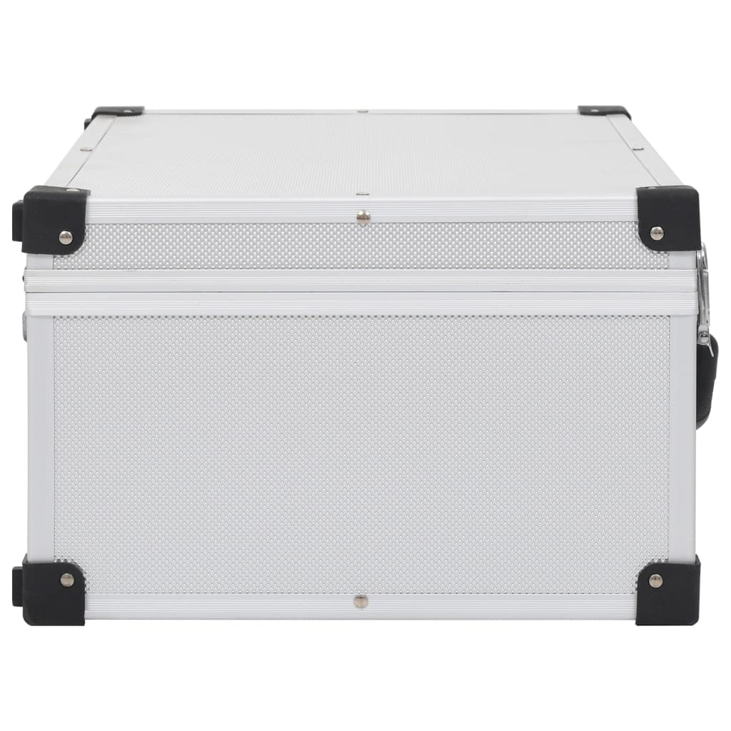 CD-Koffer für 80 CDs Aluminium ABS Silbern