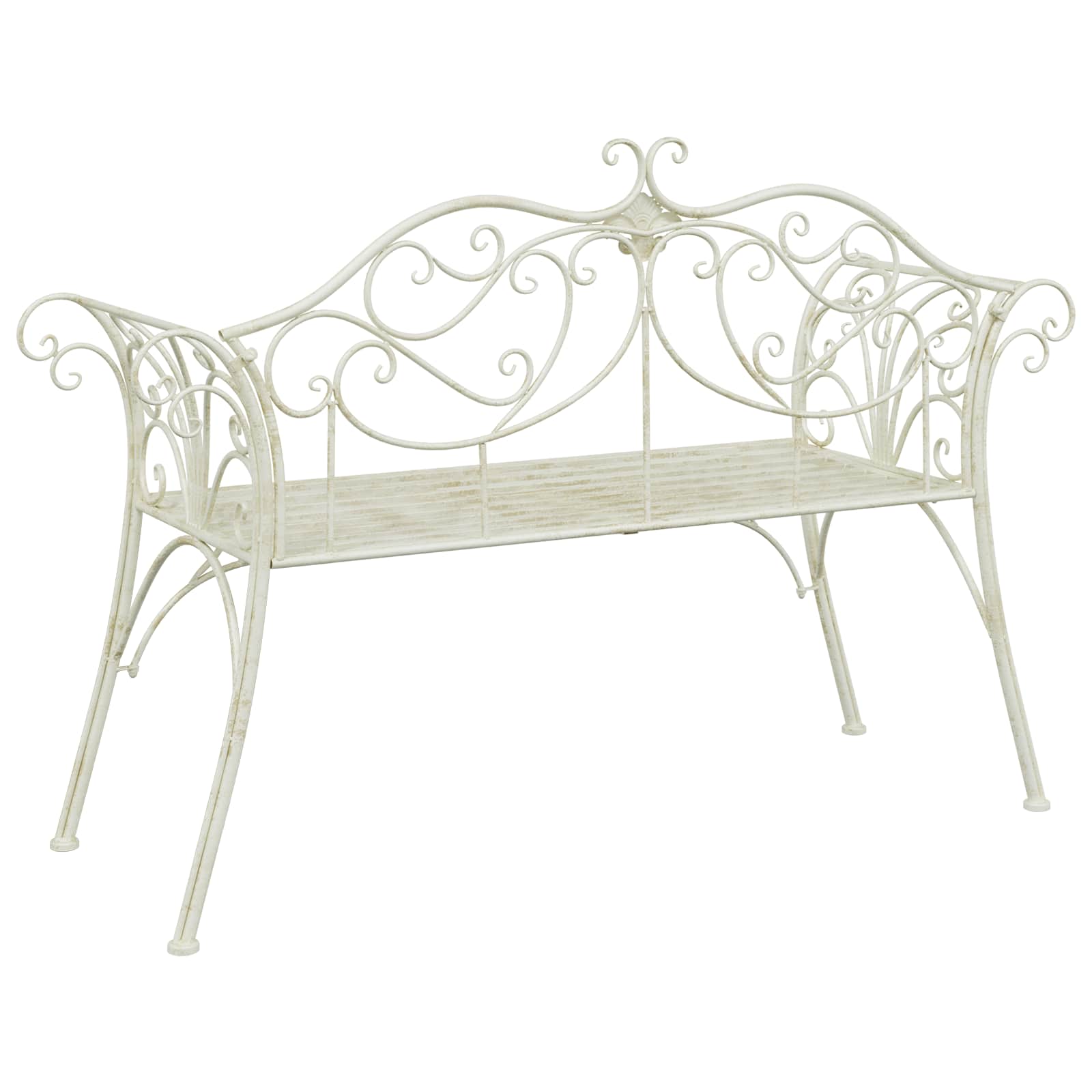 Gartenbank 2-Sitzanzahl 114 x 56,5 x 90 cm Stahl Silber Grau