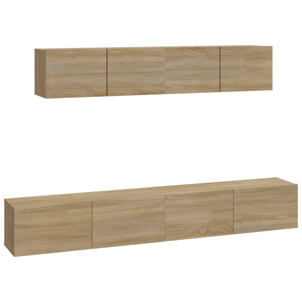 4-tlg. TV-Schrank-Set Weiß Holzwerkstoff