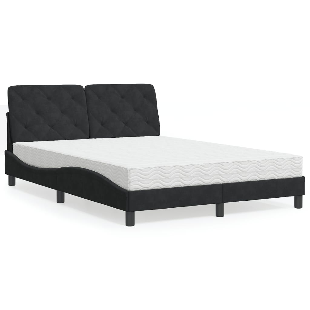 Bett mit Matratze Hellgrau 80x200 cm Samt