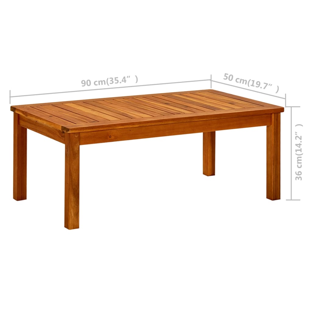 Couchtisch Helles Akazienholz 45 x 45 x 36 cm Massivholz Akazie
