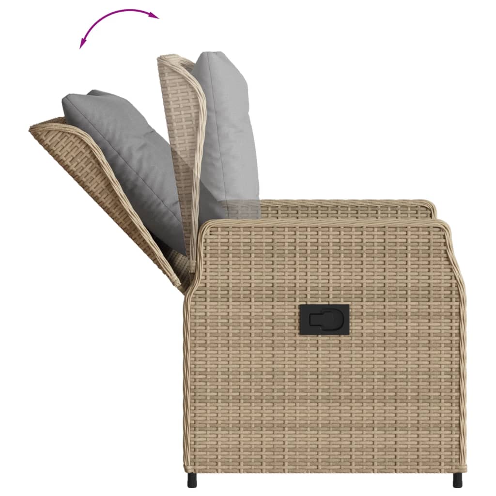 Gartensessel 2 Stk. Verstellbar Schwarz Poly Rattan