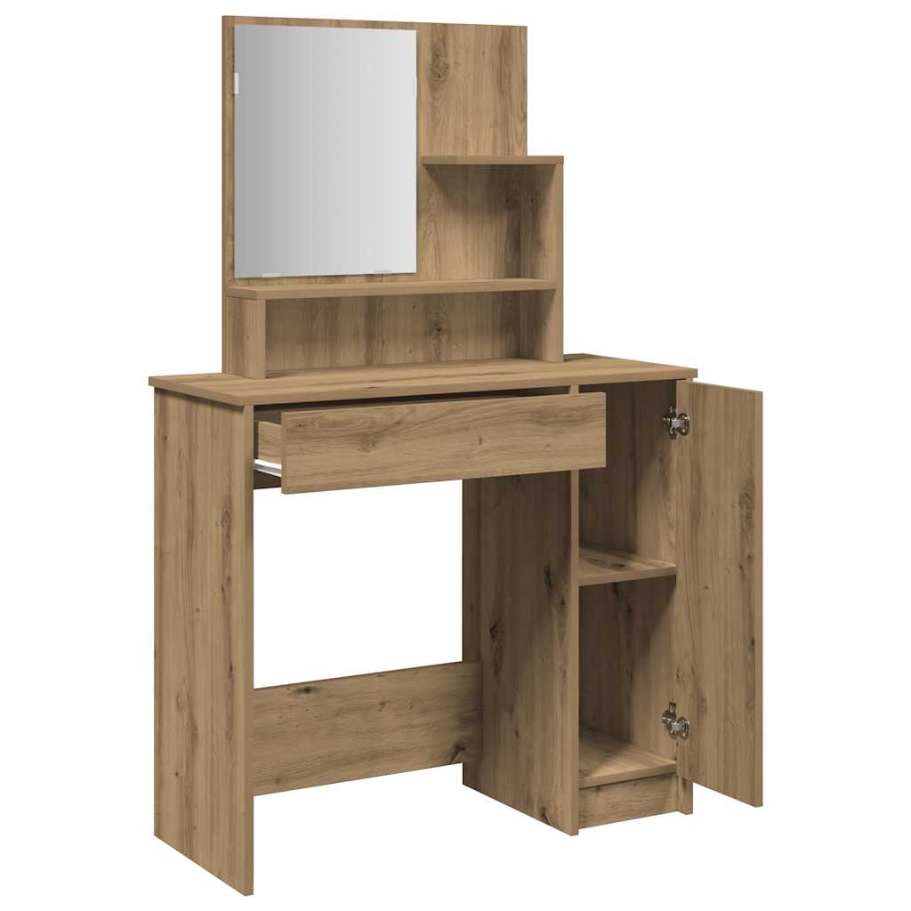 Schminktisch mit Spiegel Weiß 86,5x35x136 cm
