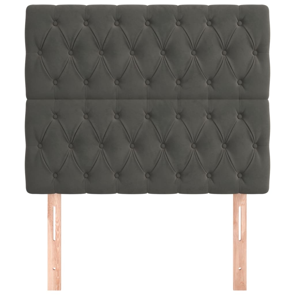 Kopfteil Hellgrau 80x7x118/128 cm Samt