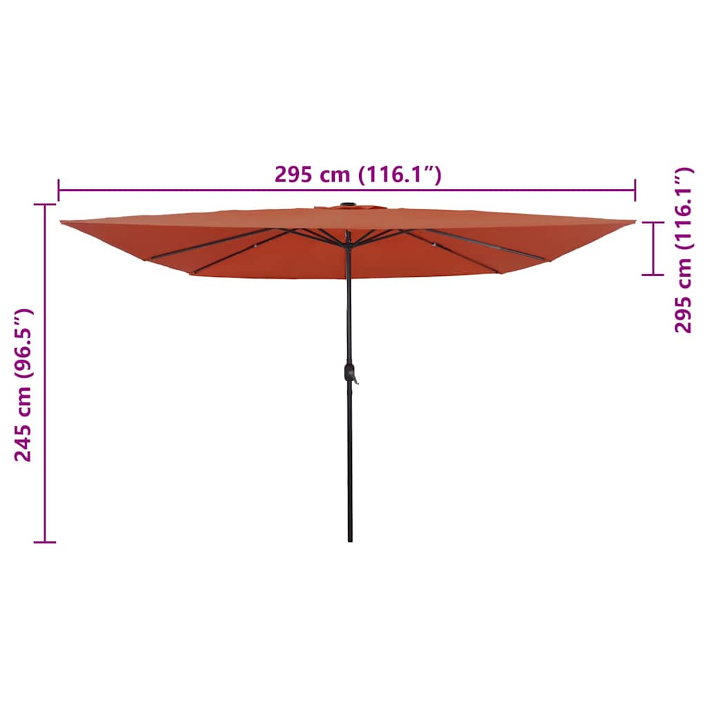 Garten-Sonnenschirm Sand 295 x 295 x 245 cm Polyester und Stahl