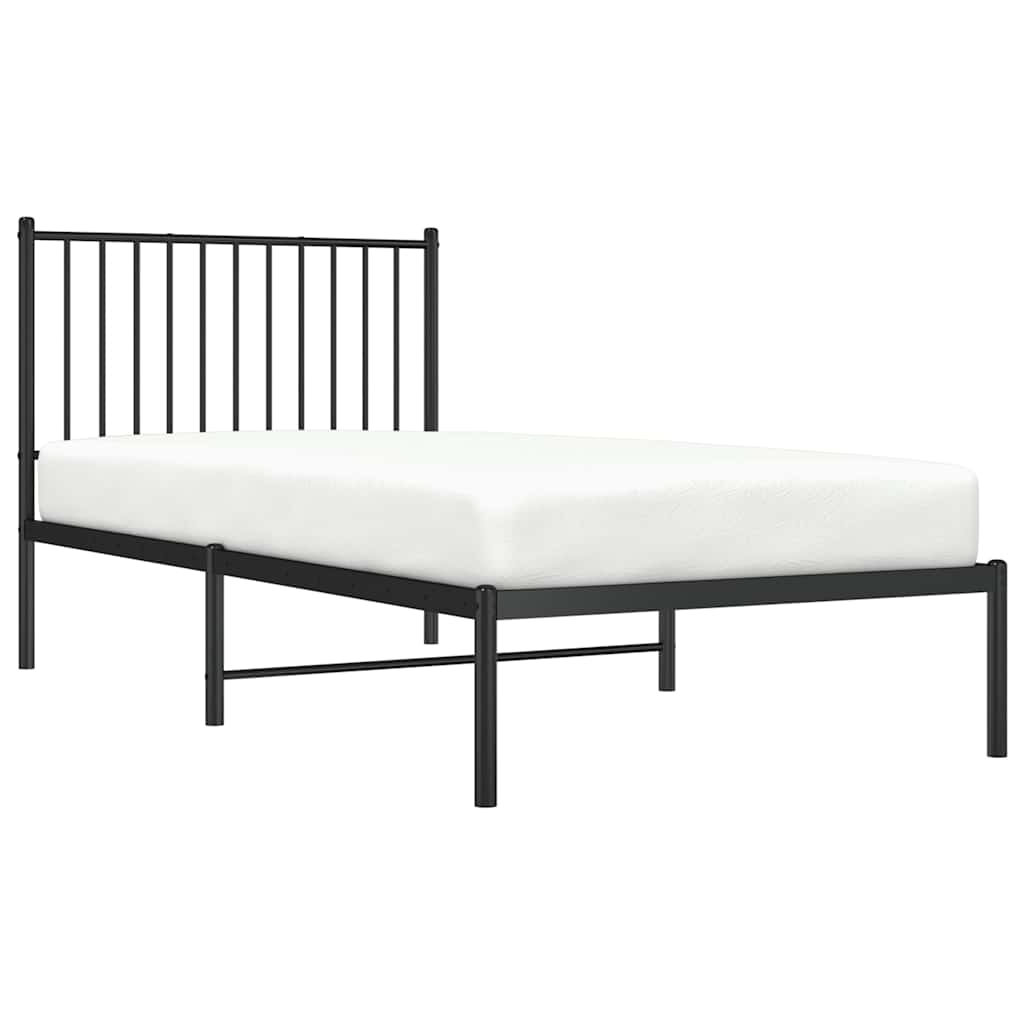 Bettgestell Metall Schwarz 75x190 cm
