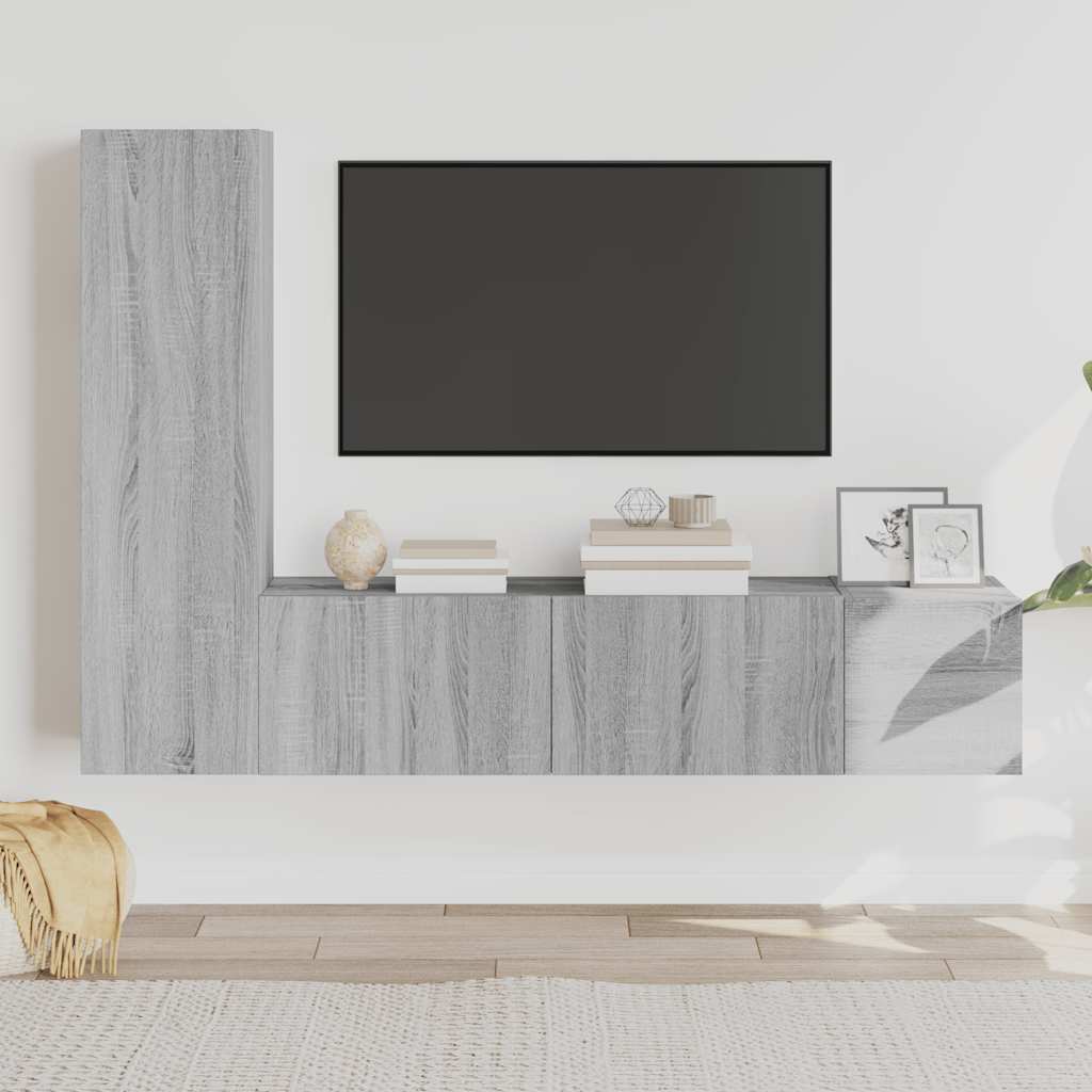5-tlg. TV-Schrank-Set Weiß Holzwerkstoff