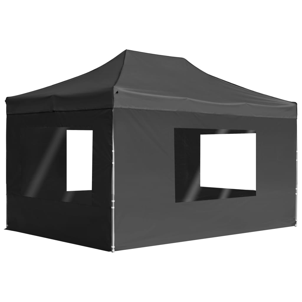 Profi-Partyzelt Faltbar mit Wänden Aluminium 3×3m Weiß