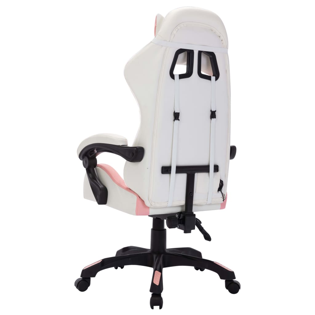 Gaming-Stuhl mit RGB LED-Leuchten Blau und Schwarz Kunstleder