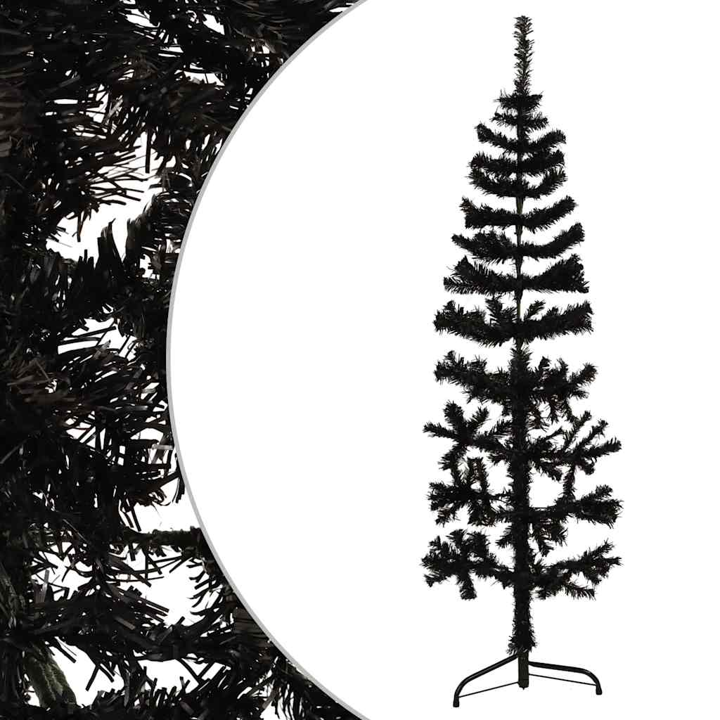Künstlicher Halb-Weihnachtsbaum mit Ständer Schlank Weiß 180 cm