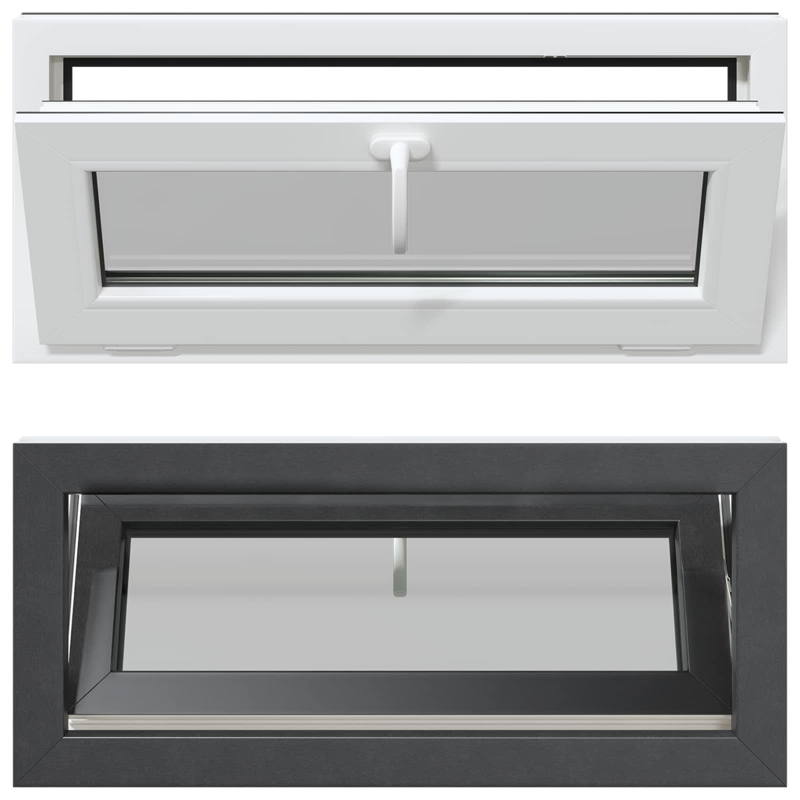 Kellerfenster RISOR 60 x 40 cm PVC und Glas Weiß