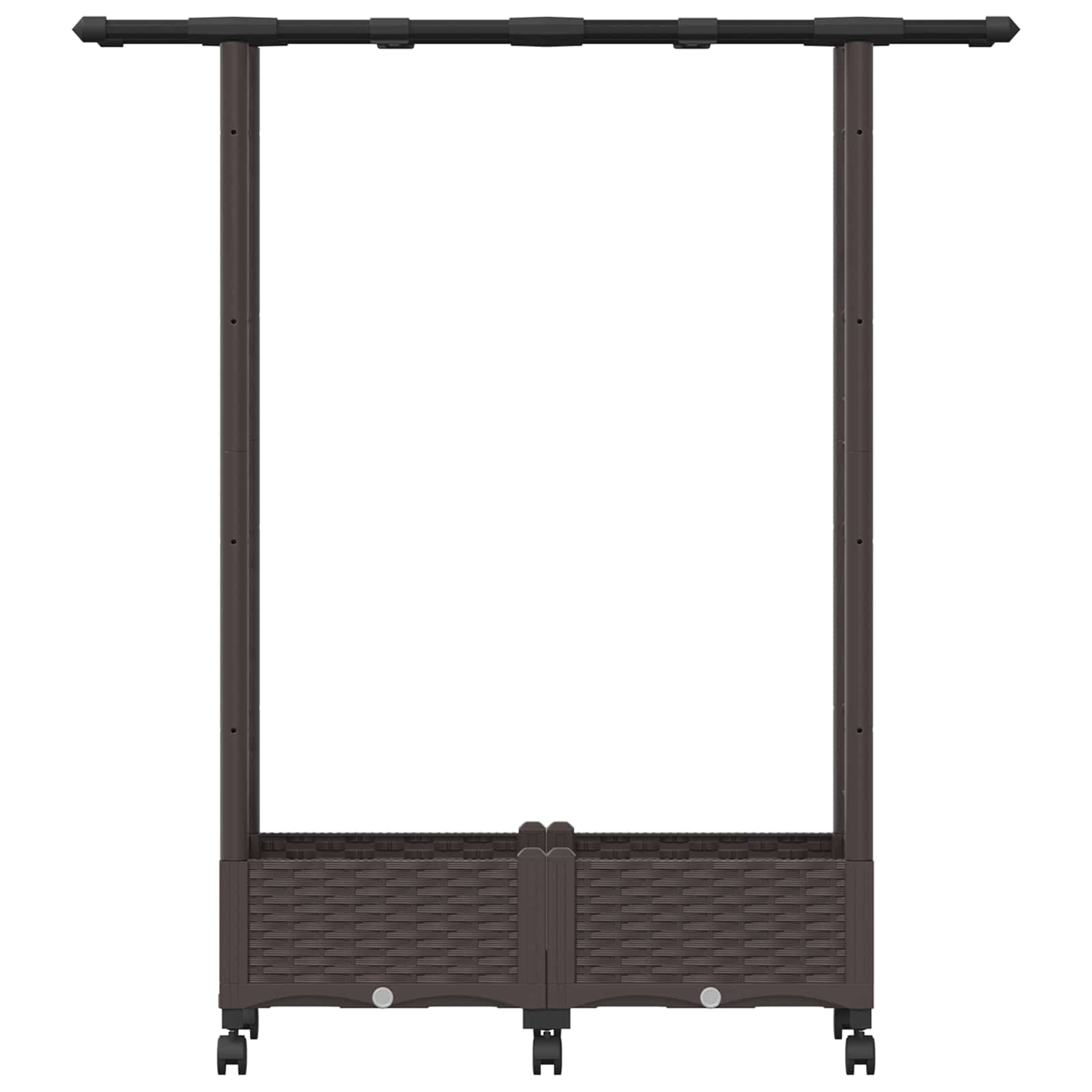 Hochbeet mit Rankgitter und Dach Braun 124 x 40 x 123 cm PP