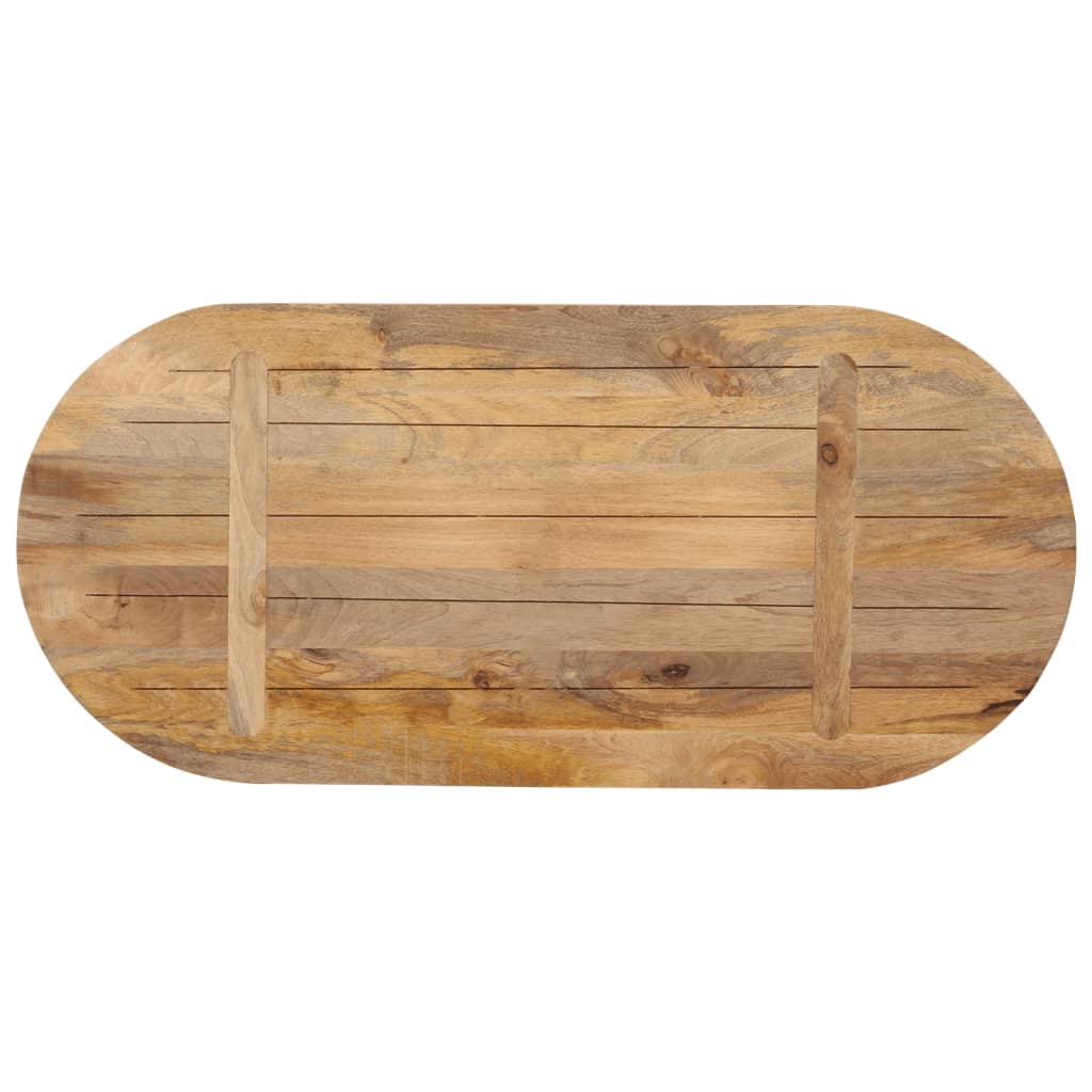 Tischplatte 110x40x2,5 cm Oval Massivholz Mango
