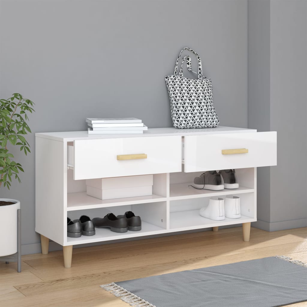 Schuhschrank Weiß 102x35x55 cm Holzwerkstoff