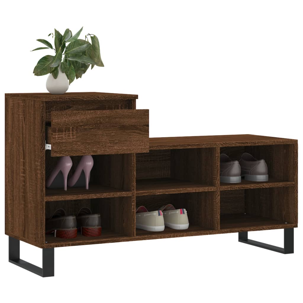 Schuhregal Grau Sonoma 102x36x60 cm Holzwerkstoff