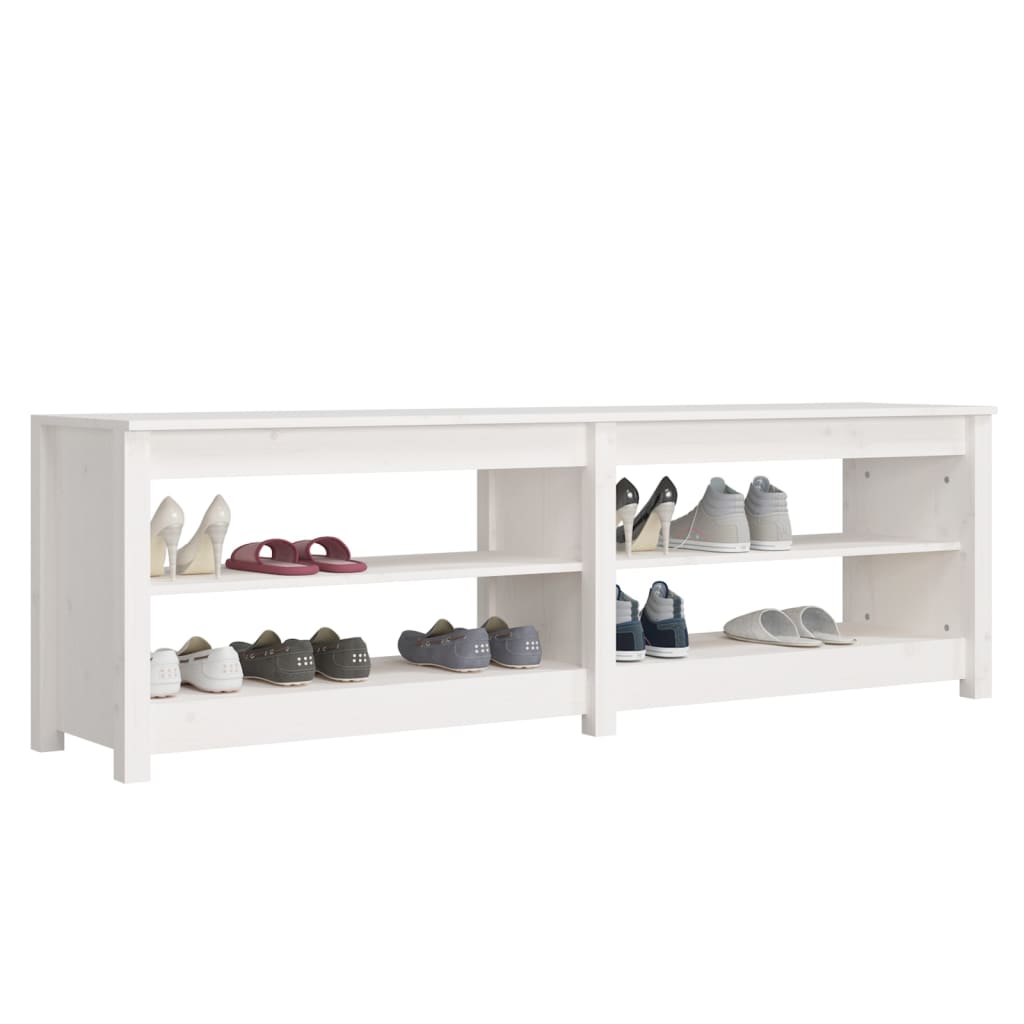 Schuhbank 160x36,5x50 cm Massivholz Kiefer