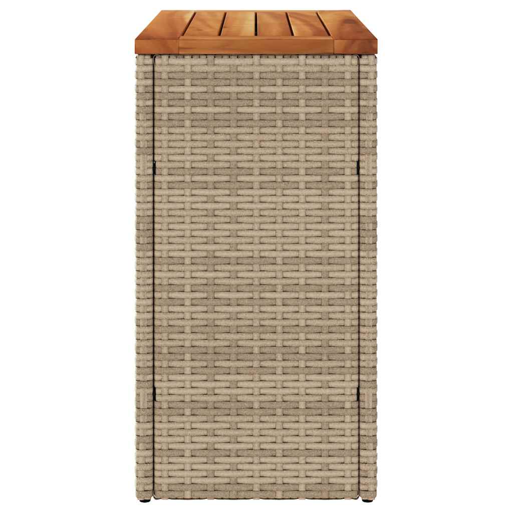 Garten-Beistelltisch mit Glasplatte Schwarz 58x27,5x55cm Rattan