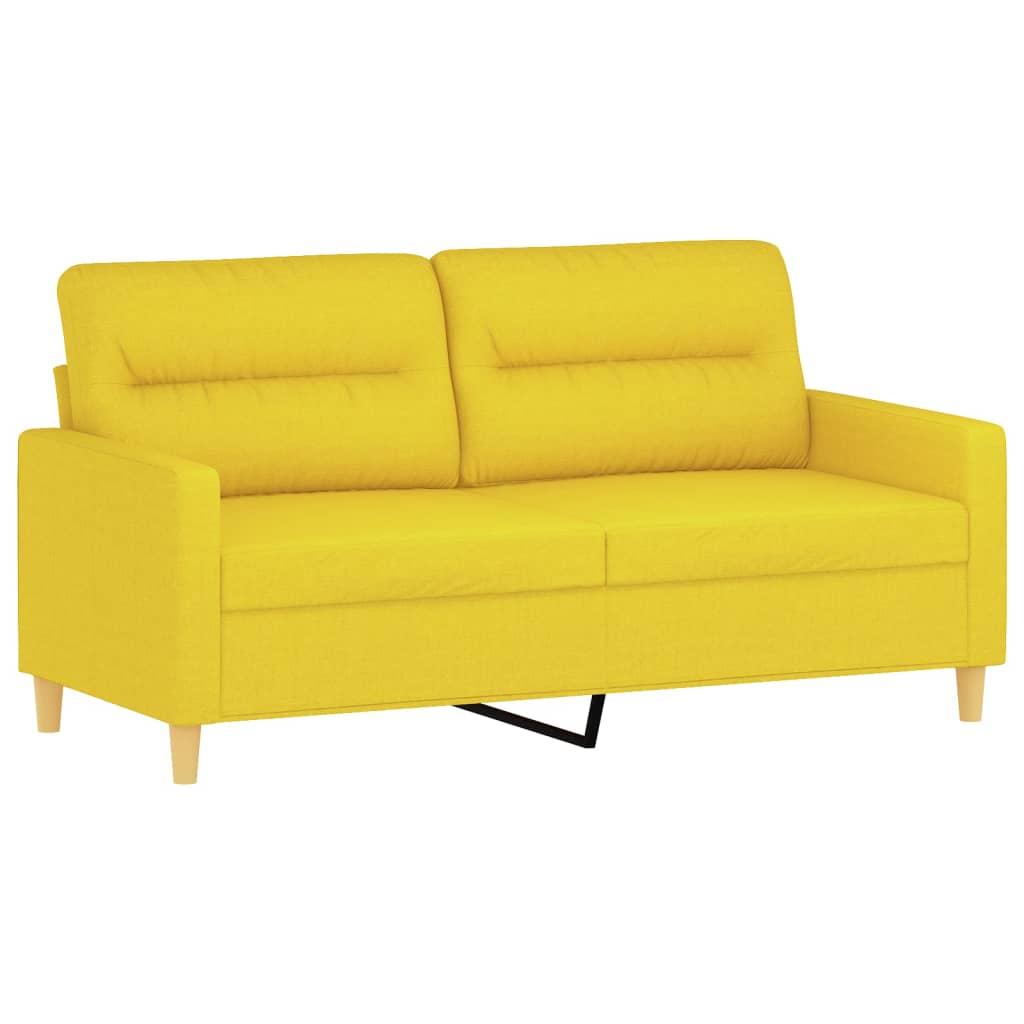 2-Sitzer-Sofa mit Zierkissen Braun 120 cm Stoff