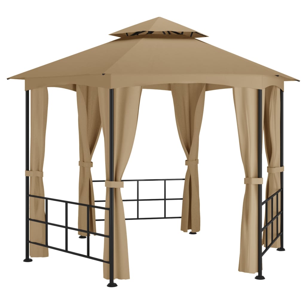 Pavillon mit Seitenwänden 3,1x2,7 m Creme
