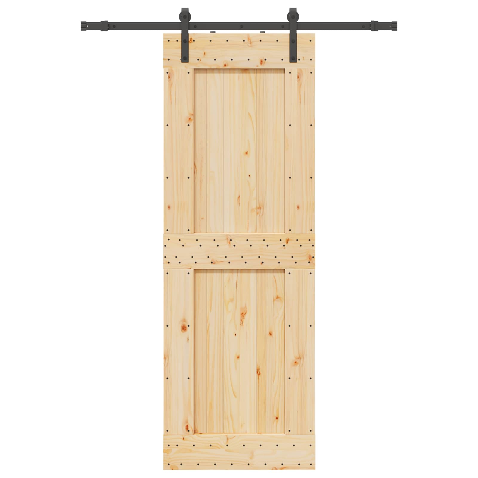 Schiebetür NARVIK Natürlich und Schwarz 70 x 210 cm (152,5 cm)