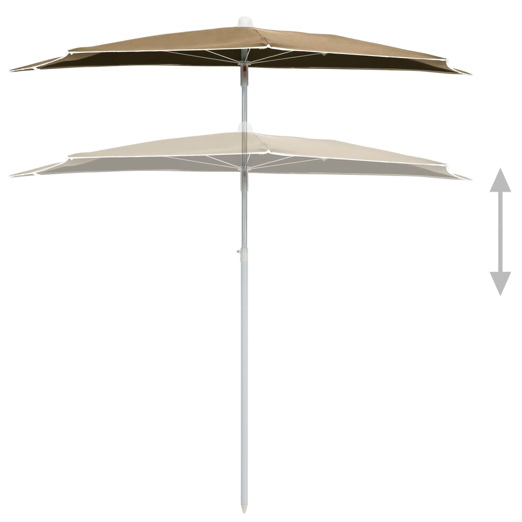Halb-Sonnenschirm mit Mast 180x90 cm Anthrazit