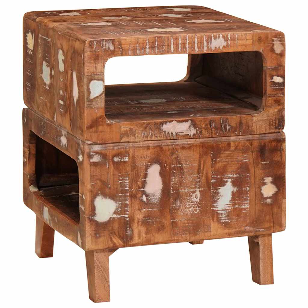 Beistelltisch mit Regal Braun 40 x 40 x 49 cm Massivholz Mango