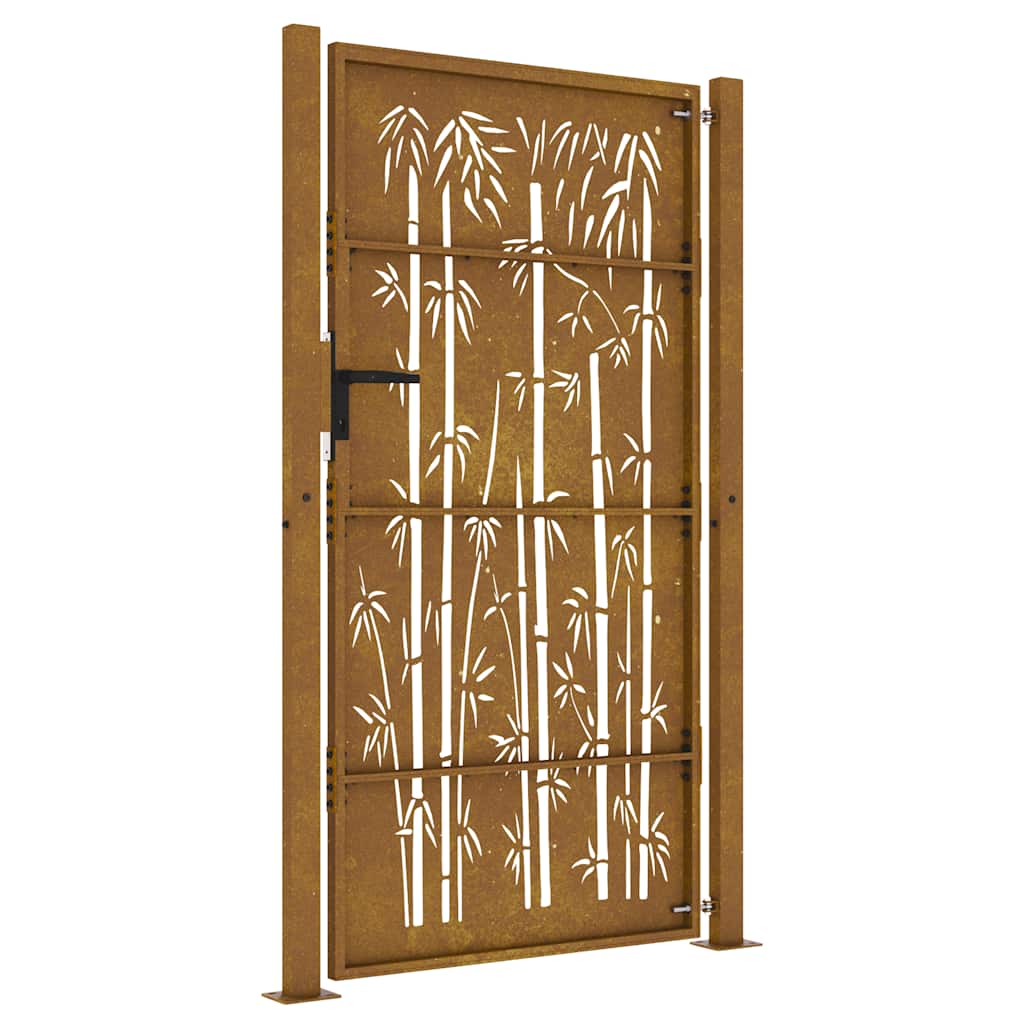 Gartentor 100x75 cm Cortenstahl Bambus-Design