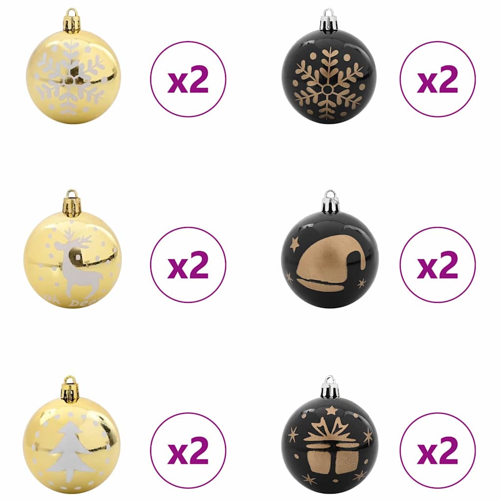 Weihnachtskugel-Set 40 pcs Gold und Rot Kunststoff