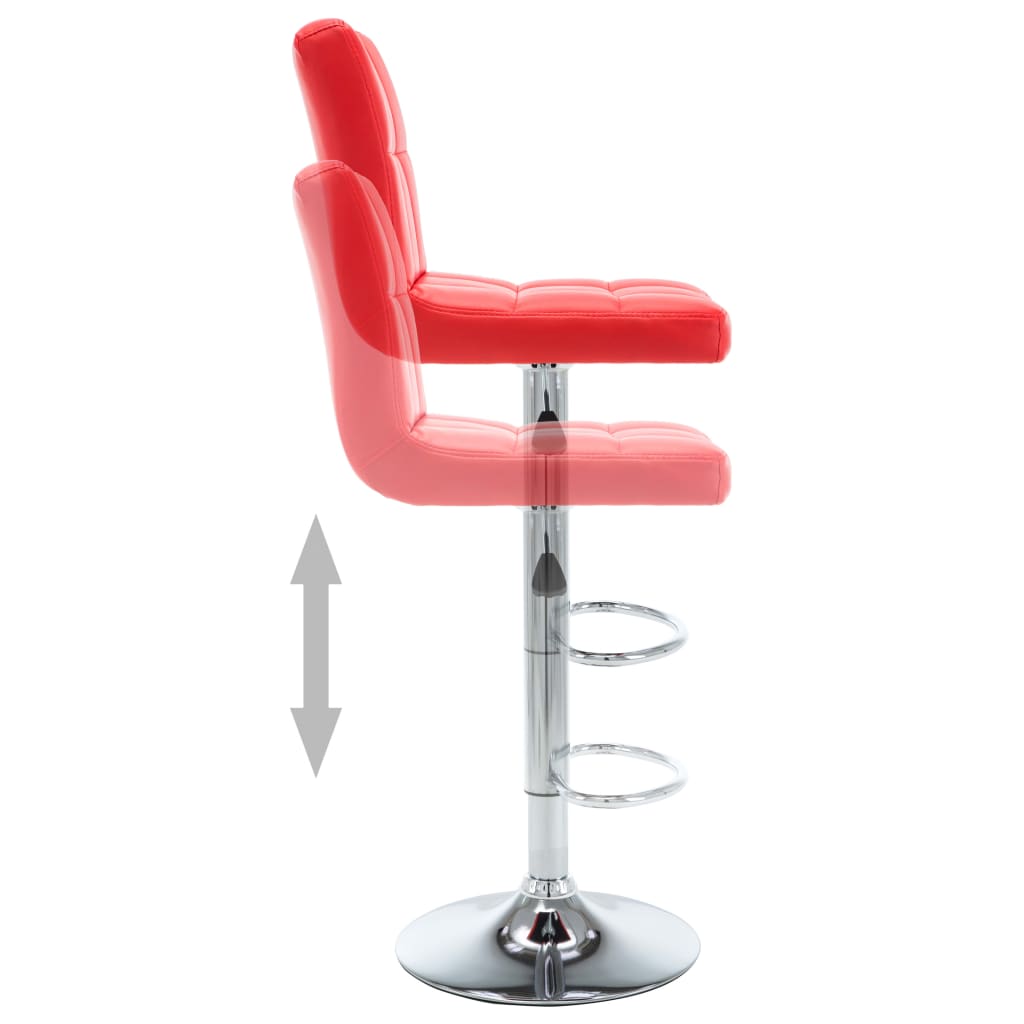 Barhocker 2 Stk. Weinrot Kunstleder